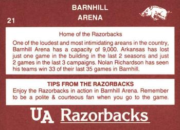 1989-90 Arkansas Razorbacks #21 Barnhill Arena Back