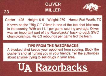 1989-90 Arkansas Razorbacks #23 Oliver Miller Back