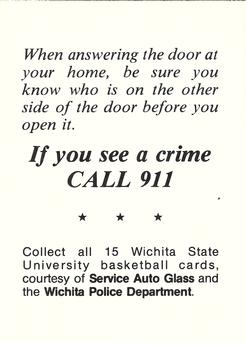 1980-81 Wichita State Shockers Police #NNO Zoran Rdovic Back