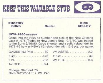 1980-81 Pepsi Phoenix Suns #6 Rich Kelley Back