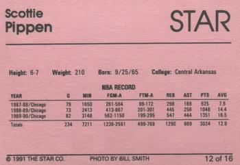 1990-91 Star Equal Chicago Bulls Silver Season #12 Scottie Pippen Back