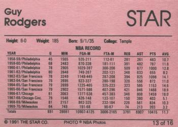 1990-91 Star Equal Chicago Bulls Silver Season #13 Guy Rodgers Back