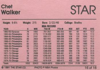 1990-91 Star Equal Chicago Bulls Silver Season #16 Chet Walker Back