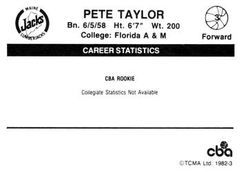 1981-82 TCMA CBA #3 Pete Taylor Back
