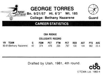 1981-82 TCMA CBA #4 George Torres Back