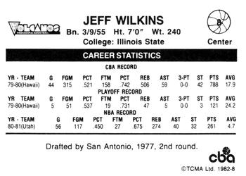 1981-82 TCMA CBA #8 Jeff Wilkins Back