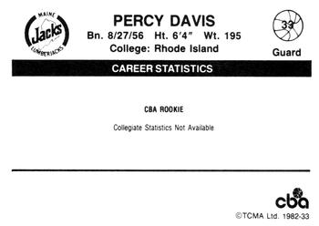 1981-82 TCMA CBA #33 Percy Davis Back