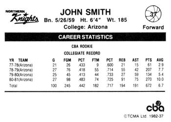 1981-82 TCMA CBA #37 John Smith Back