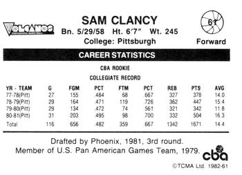 1981-82 TCMA CBA #61 Sam Clancy Back