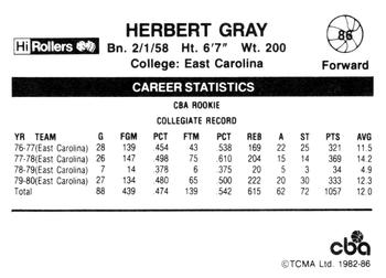 1981-82 TCMA CBA #86 Herb Gray Back