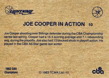 1982-83 TCMA Lancaster Lightning CBA #10 Joe Cooper Back