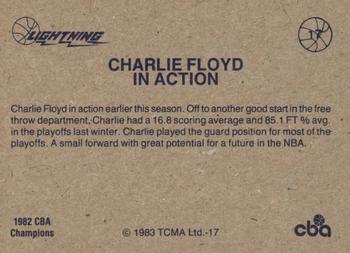 1982-83 TCMA Lancaster Lightning CBA #17 Charles Floyd Back