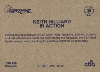 1982-83 TCMA Lancaster Lightning CBA #28 Keith Hilliard Back