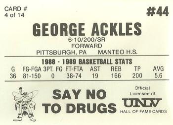 1989-90 Hall of Fame Cards UNLV Runnin' Rebels Police #4 George Ackles Back