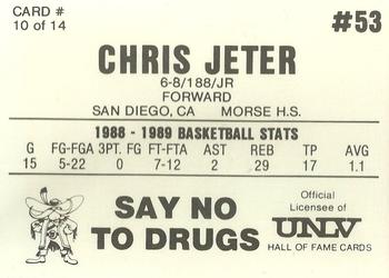 1989-90 Hall of Fame Cards UNLV Runnin' Rebels Police #10 Chris Jeter Back