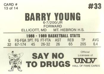 1989-90 Hall of Fame Cards UNLV Runnin' Rebels Police #13 Barry Young Back