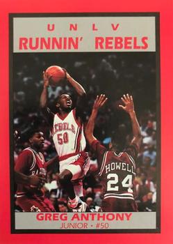 1989-90 7-Eleven UNLV Runnin' Rebels #1 Greg Anthony Front