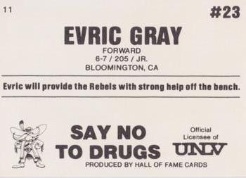 1990-91 Hall of Fame UNLV Runnin' Rebels Police #11 Evric Gray Back