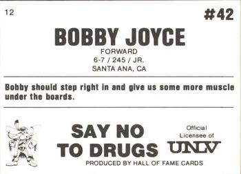 1990-91 Hall of Fame UNLV Runnin' Rebels Police #12 Bobby Joyce Back
