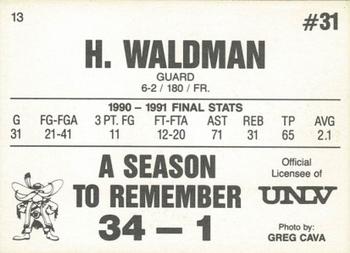 1990-91 UNLV Runnin' Rebels A Season to Remember #13 H. Waldman Back