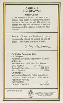1987-88 Vanderbilt Commodores Police #2 C.M. Newton Back
