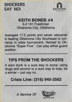 1988-89 Wichita State Shockers Police #NNO Keith Bonds Back