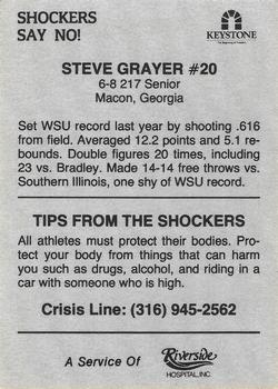 1988-89 Wichita State Shockers Police #NNO Steve Grayer Back