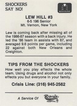 1987-88 Wichita State Shockers Police #NNO Lew Hill Back
