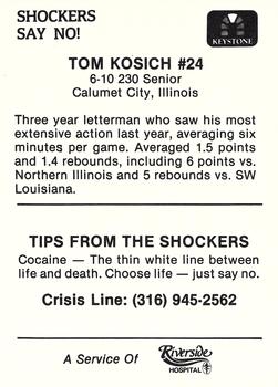 1987-88 Wichita State Shockers Police #NNO Tom Kosich Back