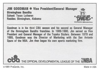 1991-92 ProCards CBA #NNO Jim Goodman Back