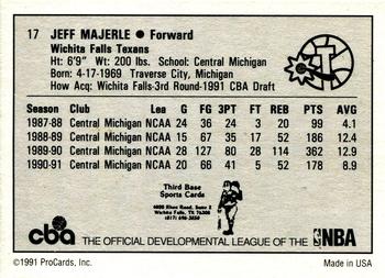 1991-92 ProCards CBA #17 Jeff Majerle Back