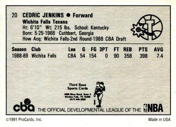 1991-92 ProCards CBA #20 Cedric Jenkins Back