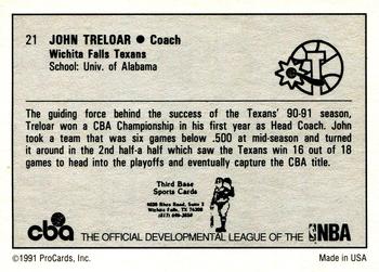1991-92 ProCards CBA #21 John Treloar Back