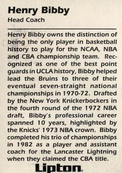 1993-94 Lipton Oklahoma City Cavalry (CBA) #NNO Henry Bibby Back