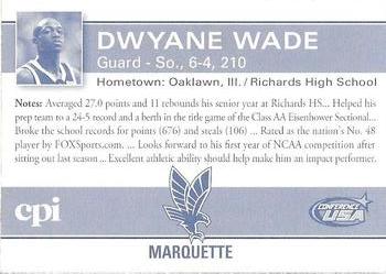 2008-09 Marquette Golden Eagles CPI #NNO Dwyane Wade Back