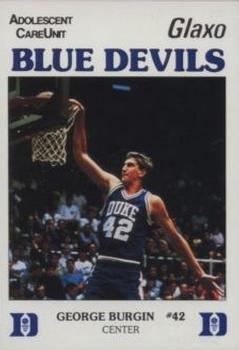1987-88 Duke Blue Devils #NNO George Burgin Front