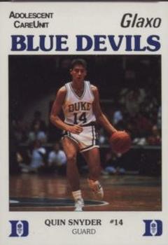 1987-88 Duke Blue Devils #NNO Quin Snyder Front