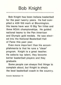 1991-92 Indiana Hoosier Magazine #NNO Bobby Knight Back