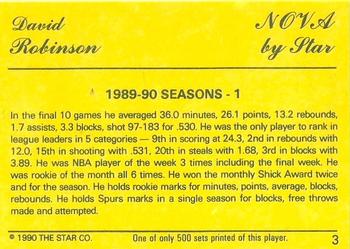 1990-91 Star Nova #3 David Robinson Back