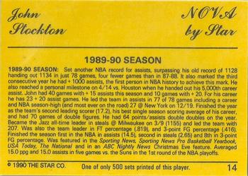1990-91 Star Nova #14 John Stockton Back