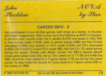 1990-91 Star Nova #16 John Stockton Back