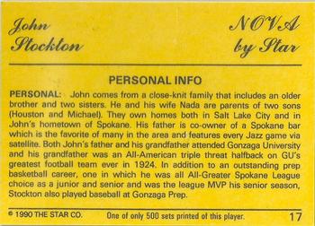 1990-91 Star Nova #17 John Stockton Back