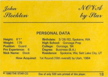 1990-91 Star Nova #18 John Stockton Back