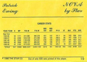 1990-91 Star Nova #19 Patrick Ewing Back