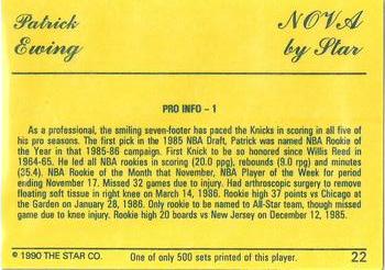 1990-91 Star Nova #22 Patrick Ewing Back
