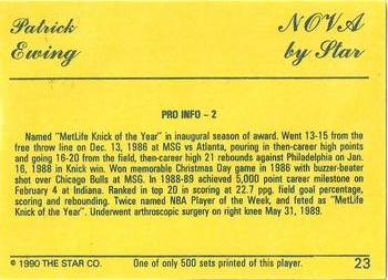 1990-91 Star Nova #23 Patrick Ewing Back