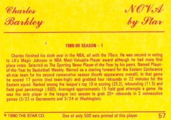 1990-91 Star Nova #57 Charles Barkley Back
