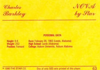 1990-91 Star Nova #63 Charles Barkley Back