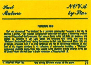 1990-91 Star Nova #71 Karl Malone Back