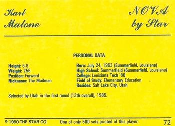 1990-91 Star Nova #72 Karl Malone Back